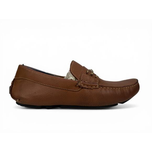 Massimo Matteo Bit Driver Loafer Mens 9 M Cognac Leather Moccasin Slip On Luxury main image 13